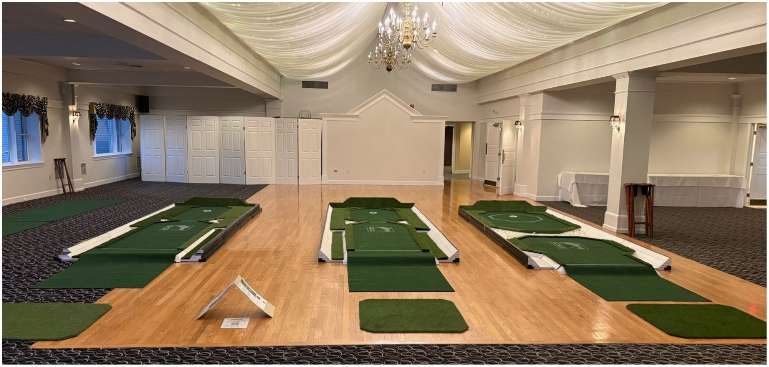 Champion Chip course setup inside an event ballroom